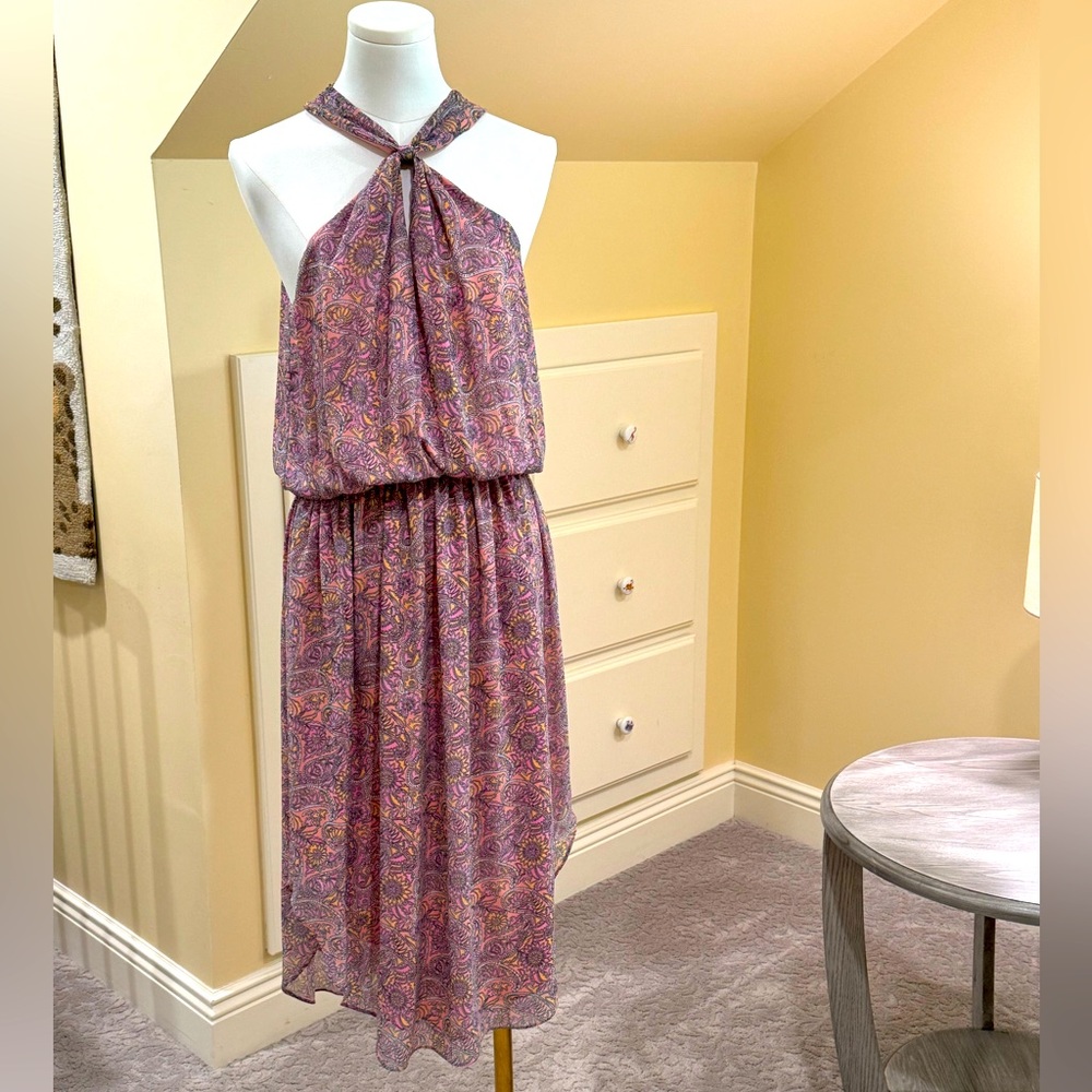Ramy Brook. Size S Pink Paisley midi, halter dress.  Super cute!